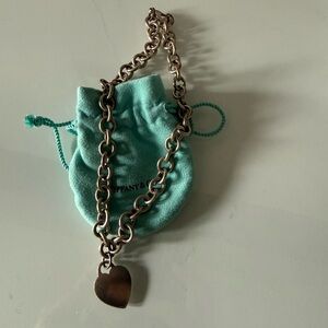 Tiffany & Co. Silver Heart Tag Chainlink Necklace